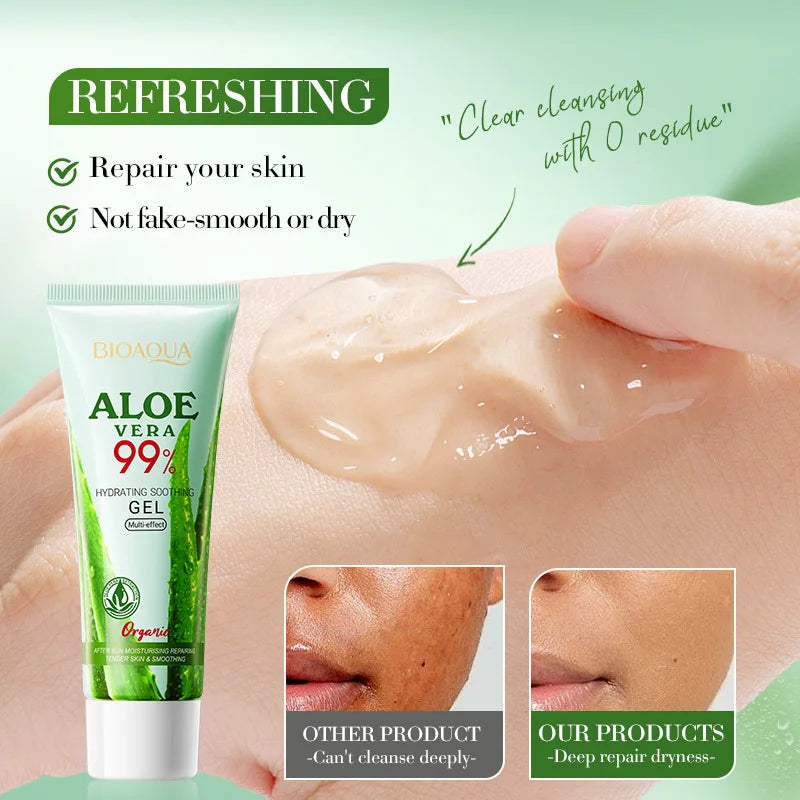 Aloe Vera Gel 100% Natural For Face And Body, Hydrating Moisturizing  Soothing Skin For Sunburn Relief, Acne, After Sun Care 50g