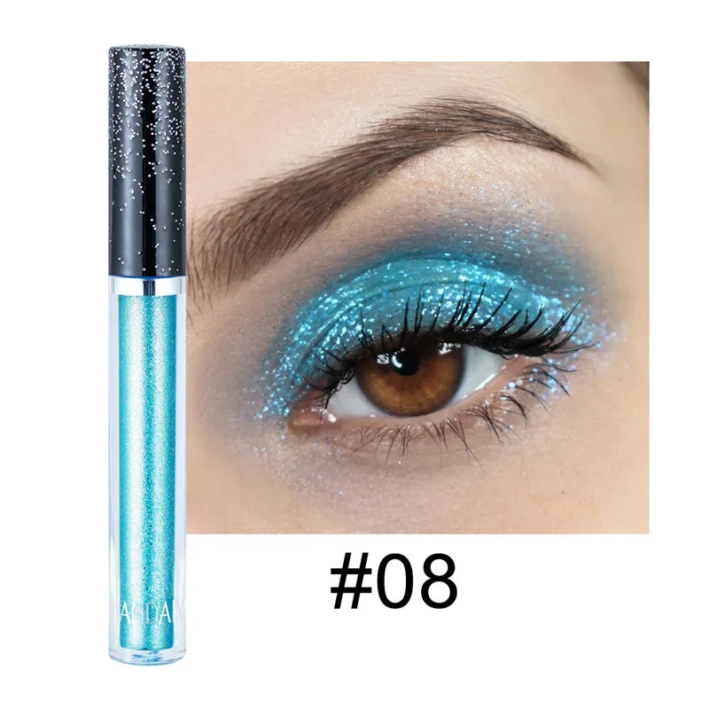 12pc/set Liquid Eyeshadow Metallic Diamond Shiny Eyeliner Pen Giltter Eyeshadow Palette Lasting Shimmer Brighten Makeup Cosmetic