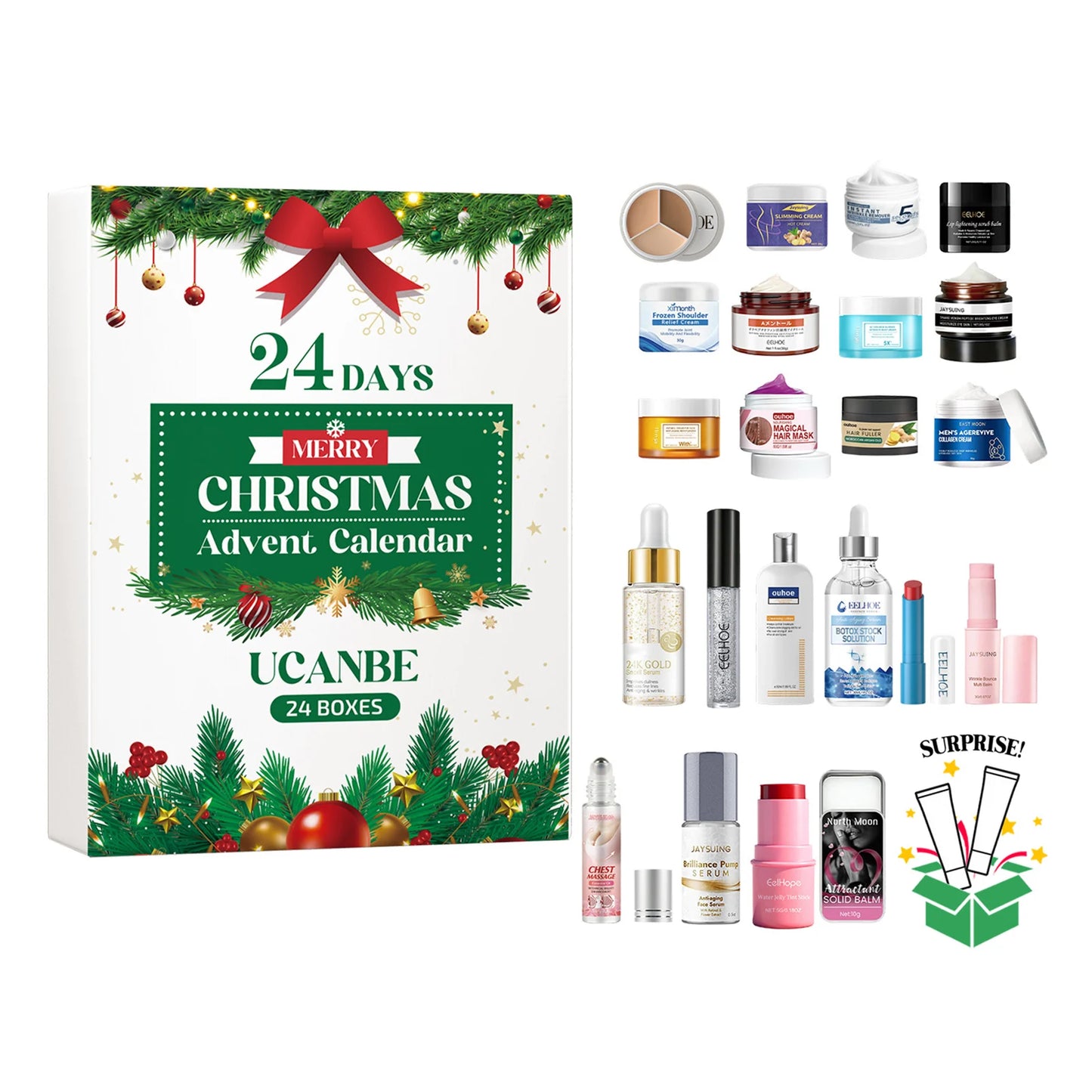 Xmas Beauty Box Beauty Skincare Advents Calendar Xmas Makeup Present Set For Adult Women Teen Girls Skin Care Birthday Present