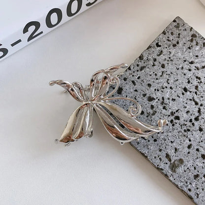 2023 women Retro butterfly claw clip small  gold hair clip girls Medium metal hairclips Lady silver y2k hairpin hair accessory