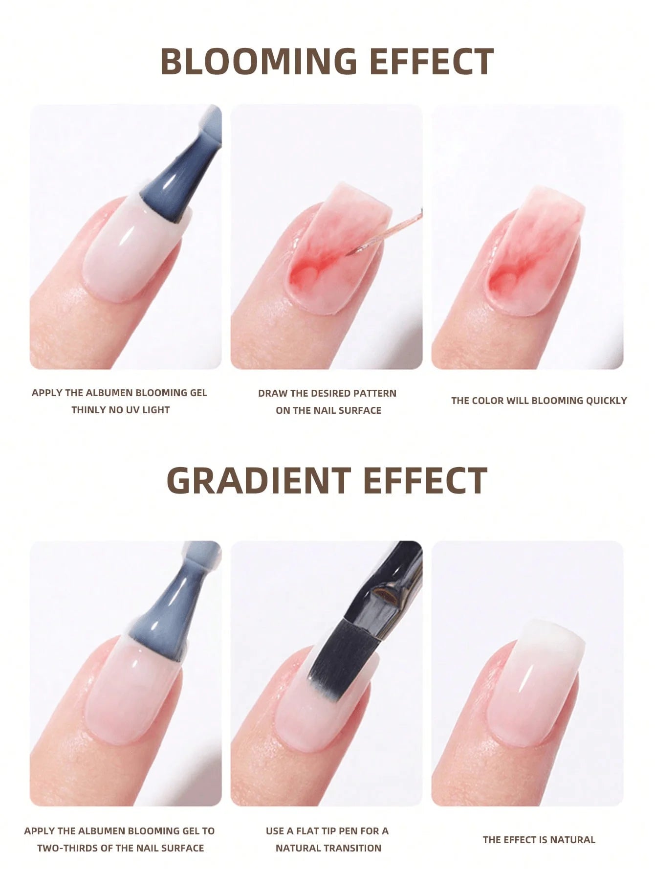 15ml Albumen Blooming Glue Nail Art Transparent Flowering Gel Gradient Flowering Effect Nail Polish Soaked Smudged NailGlueUVGel