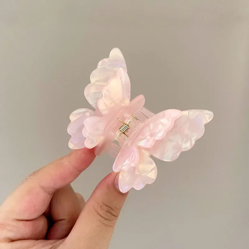 1PC French Retro Butterfly Hair Claw Mermaid Hair Clip Acetic Acid Hair Clip Retro Back of Head Hair Accessories Hairpin