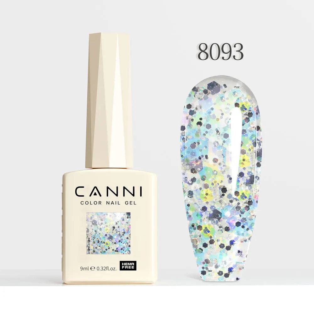 CANNI Gel Nail Polish Glitter Diamond Sparkle Color Collection Gorgeous Color HEMA FREE Soak Off UV LED Semi Permanent AurorGel