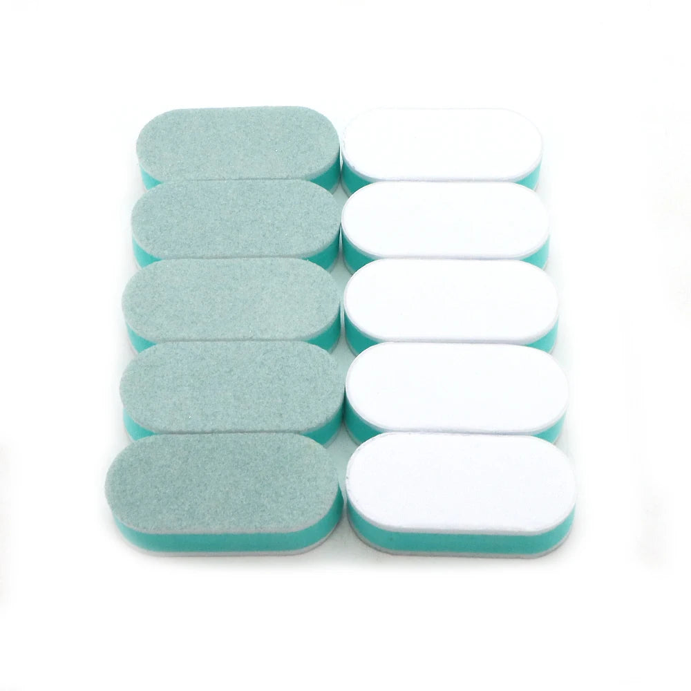 20/40/100pcs Mini Oval Nail Buffer Block File 600/3000 Grit Double-Sided Sanding Buffering Polishing Manicure Tools Sponge Files