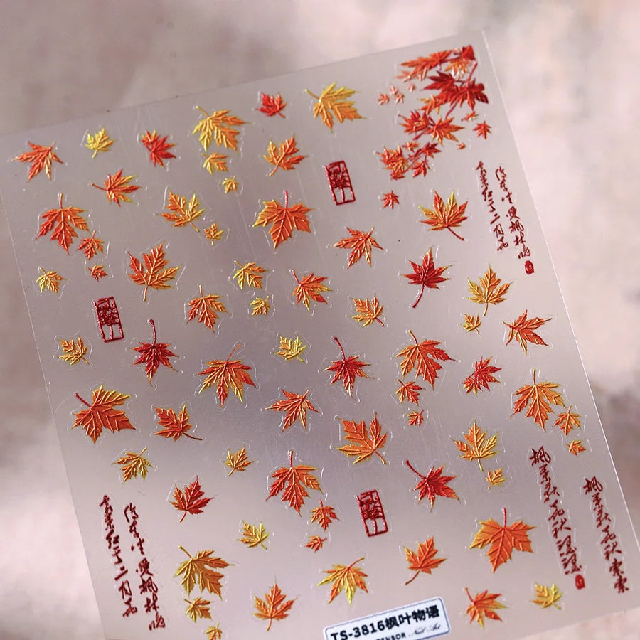 Golden Thread Butterfly Jelly Series Nail Art Stickers High Quality New Bronzing DIY Manicure Decal Decoration