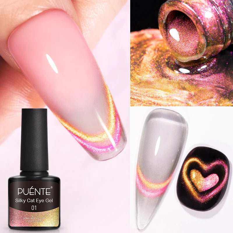 PUENTE Pearl Color Builder Nail Gel Polish Hema Free Shell Thread Glitter Nail Extension Semi-Permanent Construction Gel Varnish