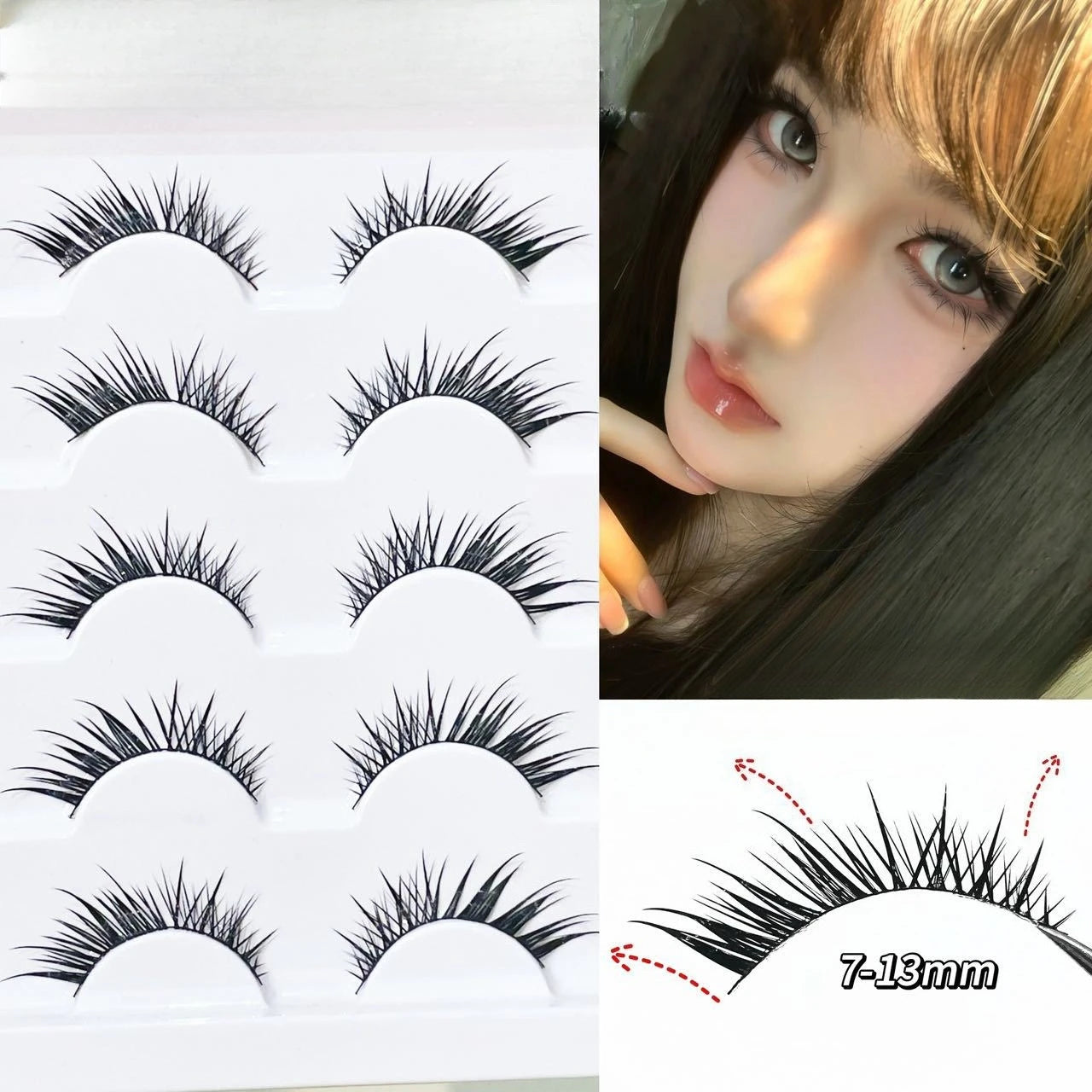 Fox Lash Clusters False Eyelashes Winged Lashes Clusters Manga Lashes Diagonal Flare Eyelashes Faux Cil Eye Lashes