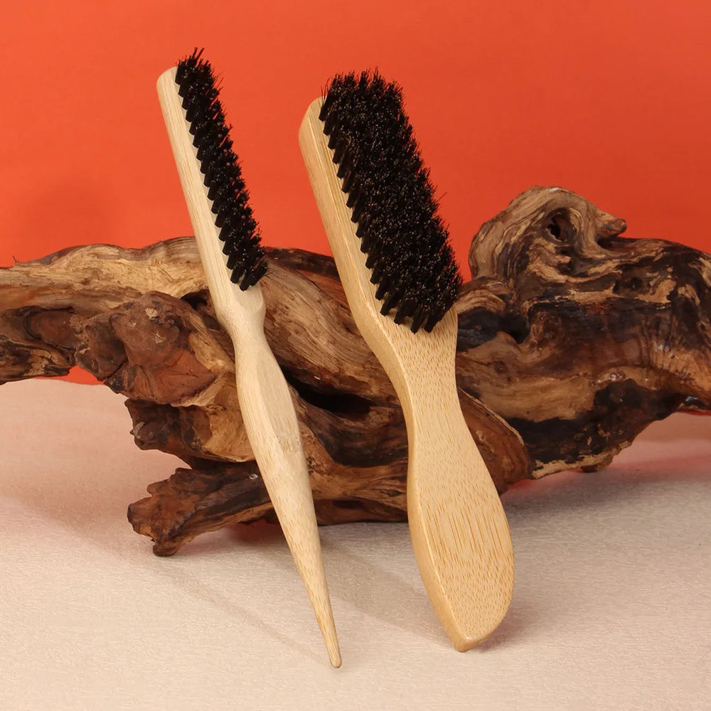 Boar Bristle Hair Brush Set for Men and Women Beard Comb Pomade Brush Hair Teasing Comb Volumizing Styling Tool Salon Home Comb