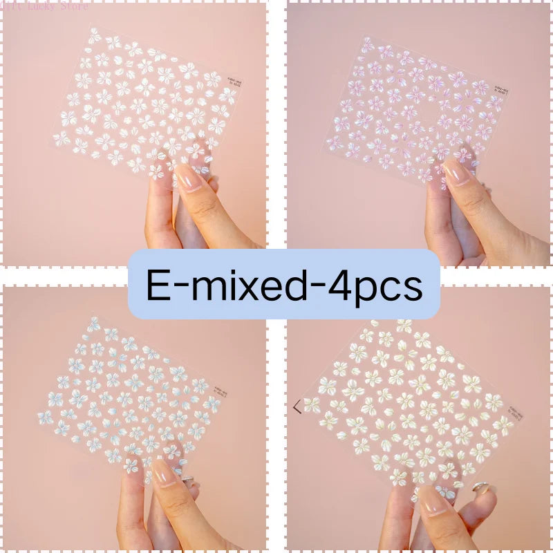 1piece 5D glass fragment nail sticker high quality stained glass window grille design glitter art decoration design nail sticker
