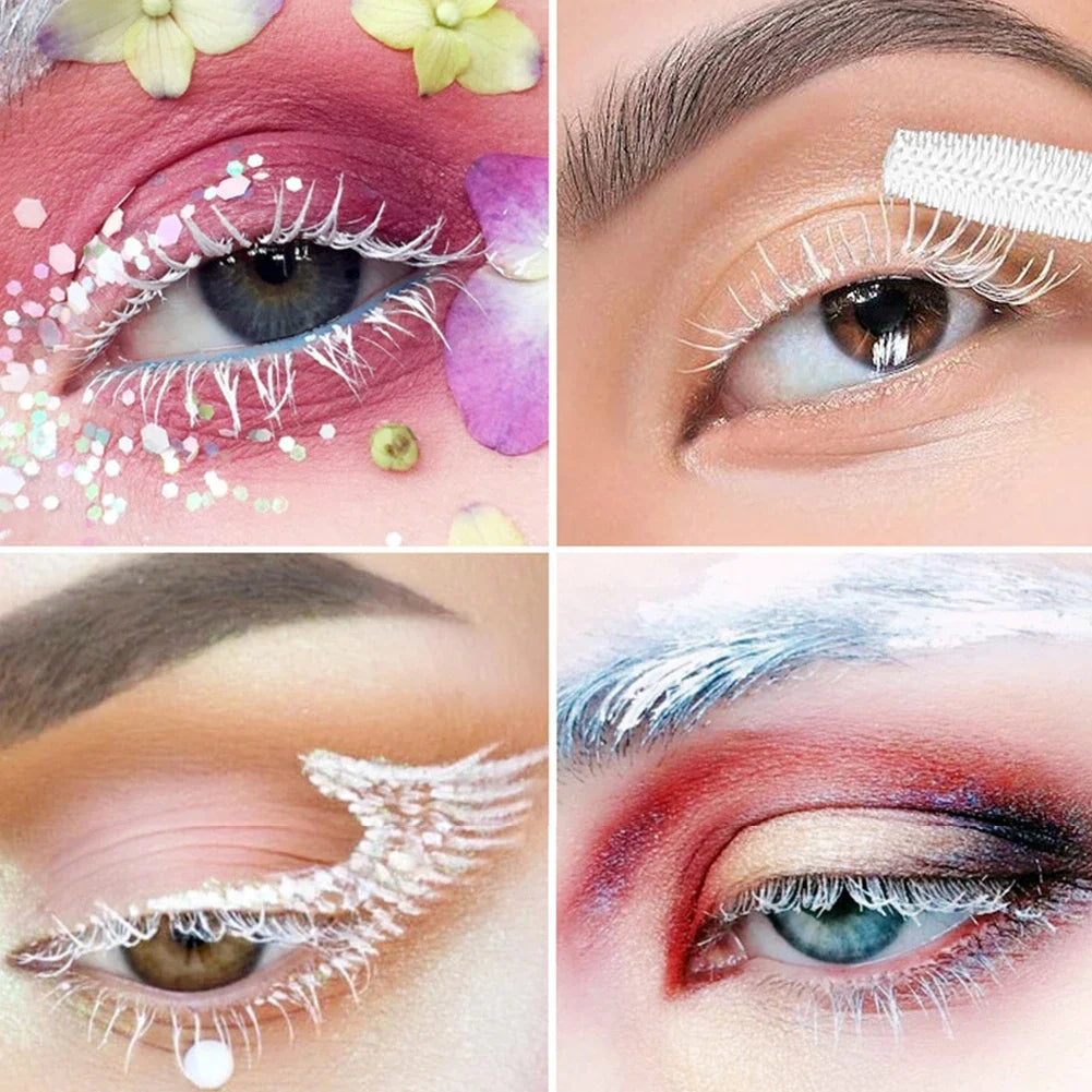 White Mascara Primer Waterproof Anti-Smudge Eyelash Base Cream Thicken Lengthening White Mascara Cosmetic Eye Makeup Tool