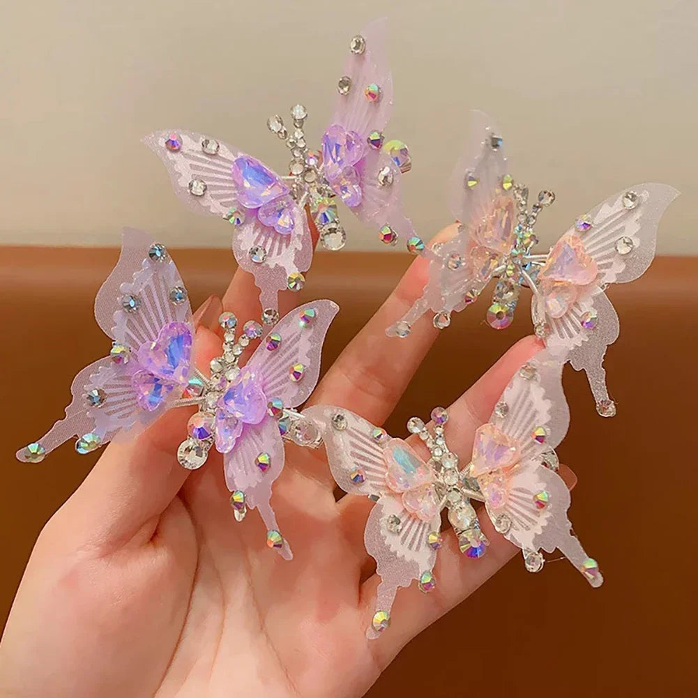 Styling Lively Moving Wings Bangs Cute Fairy Rhinestone Butterfly Hairpin Three-dimensional Hair Clip Headwear Hair Accessories