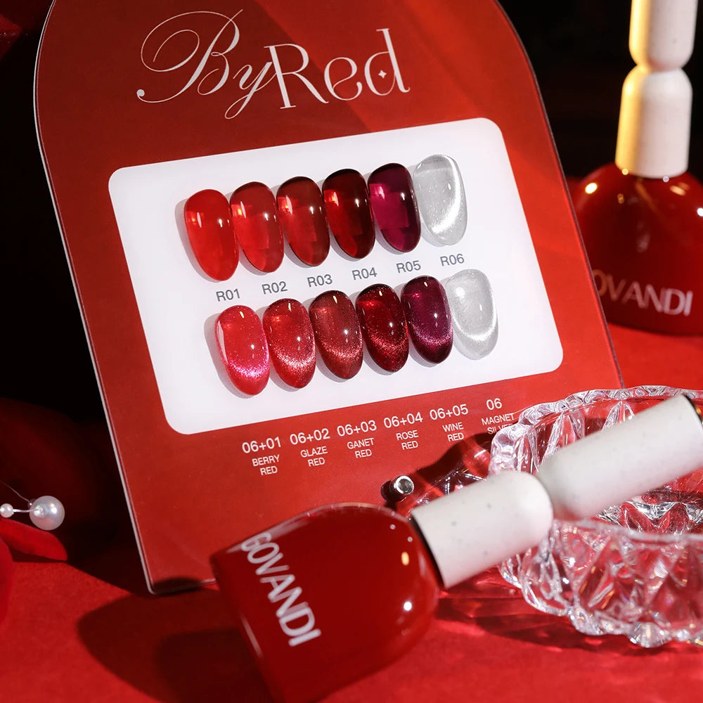 High Quality Christmas Gift Winter Red Nail Gel Set With Nail Polish Color Card UV Gel Kit For Professional Manicure Nail Salon