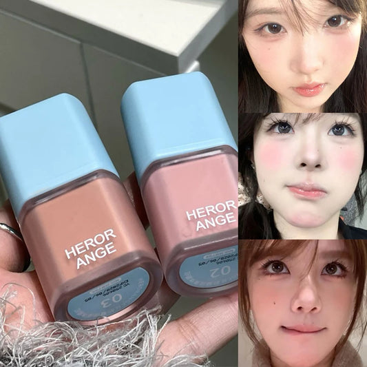 Low Saturation Matte Peach Pink Liquid Blush Nude Coffee Brown Blusher Easy To Apply Face Cheek Tint Natural Rouge Korean Makeup