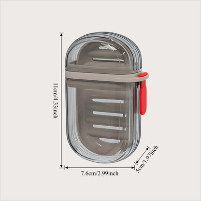 Light Luxury Travel Soap Box with Drainage,Large Capacity Holder,Leakproof Portable Case with Lid for Bathroom & Business Trip