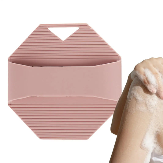 Bath Soft Silicone Back Brush Bath Shower Sponge Scrubbing Brush with Handle Exfoliating Scrub Skin Massager Exfoliating Brushes