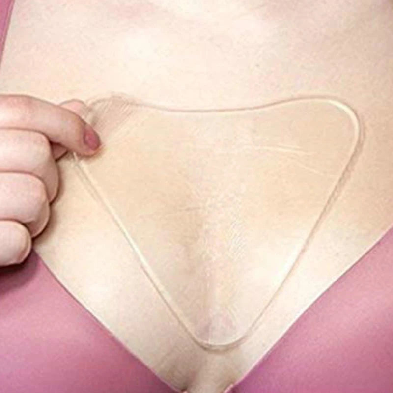 Reusable Soft Silicon Transparent Chest Sticker Anti Wrinkle Chest Pad Triangle Invisible Chest Patch Lady Cleavage Skin Care
