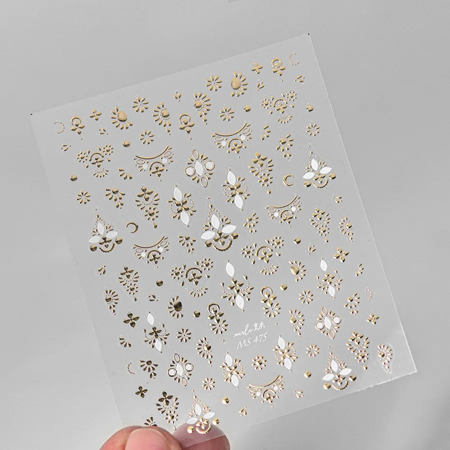 Golden Thread Butterfly Jelly Series Nail Art Stickers High Quality New Bronzing DIY Manicure Decal Decoration