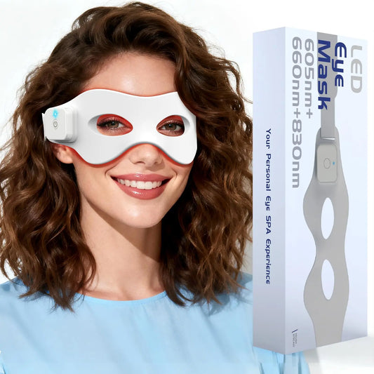 3D Eye Massager Red Light Therapy for Eyes 4 Modes 605NM-830NM Eyes Relax Massager Fatigue Relief Lighten Dark Circles Smooth