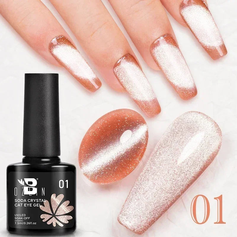 7.5ML Pink Blue Nail Gel Cat eye Semi Permanent Nail Art Soaking UV LED Nail Salon DIY Nail Salon Gel For Autumn And Winter