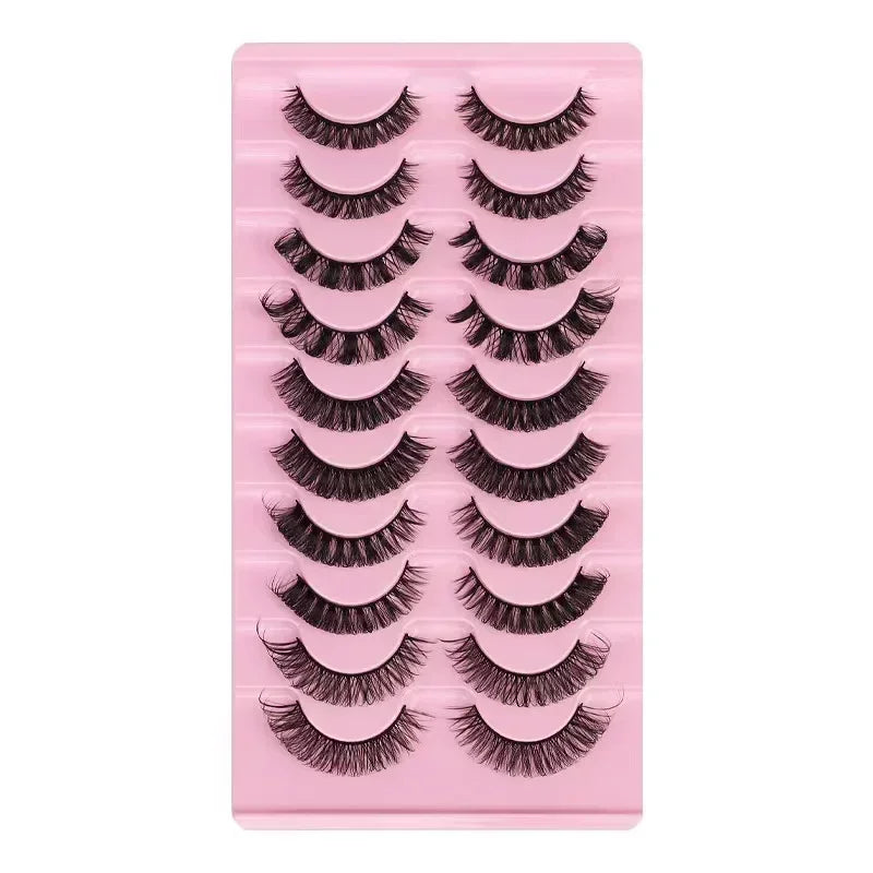 10Pairs 3D Mink Lashes Russian Strip Lash Dramatic False Eyelashes Faux Cils Makeup Wholesale Fake Eyelash Extension