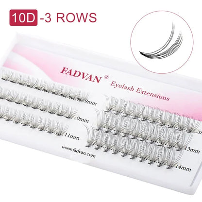Fadvan Individual Cluster Lashes Faux Mink Premade Volume Fan Eyelash Extension Heat Bonded Cluster Lash Self-grafting Supplies