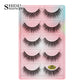 3D Faux Mink Lashes X05 Fluffy Wispy False Eyelashes 5Pairs Reusable Soft Volume Eyelashes Natural Look for Daily & Party Makeup