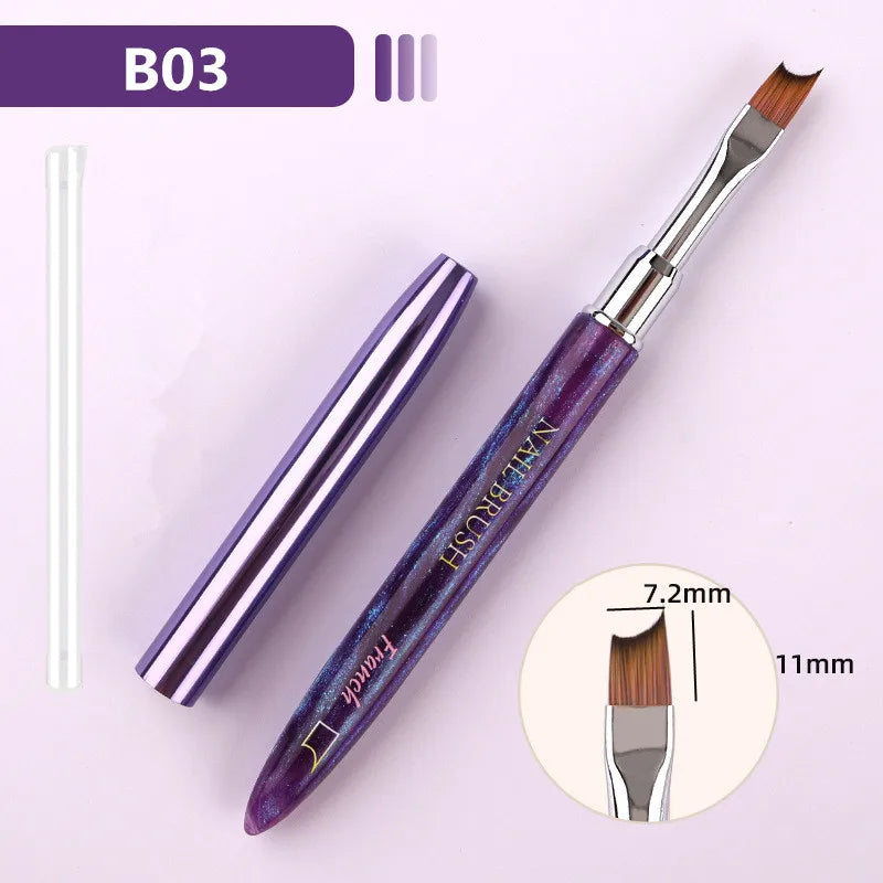 1PC Gel Brush Oval & Flat UV Gel Nail Art Brush Professional Design Brushes Salon Home DIY Manicure