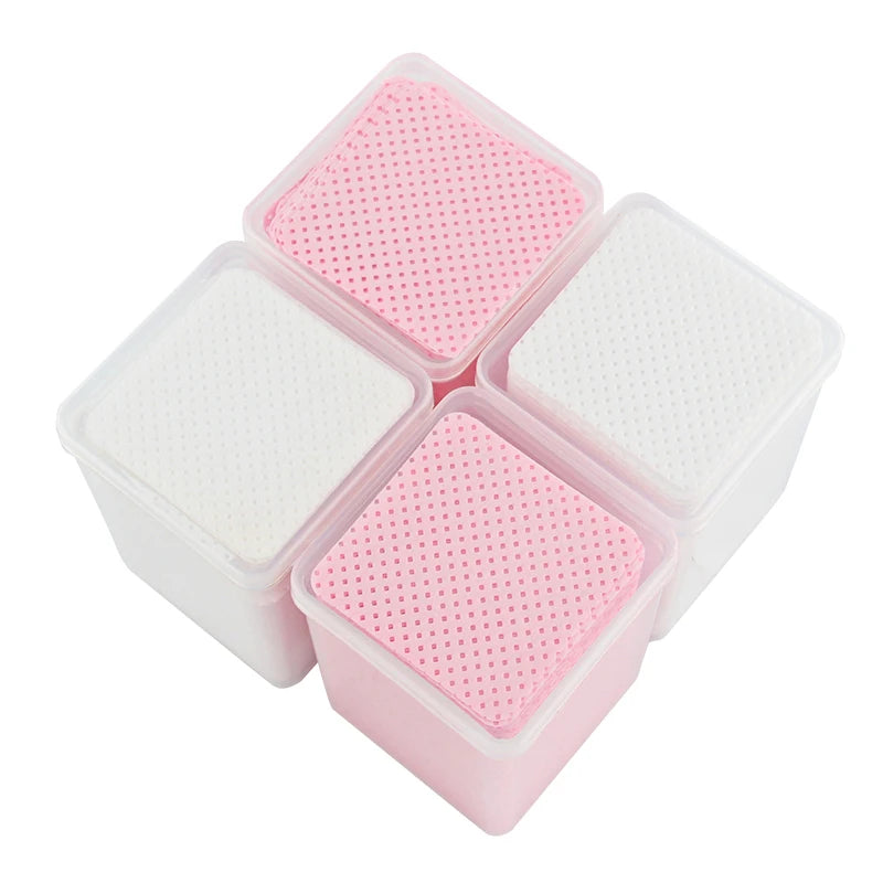 200 PCS Cleaning Cotton Pads Paper Cotton Wipes Eyelash Glue Remover Wipes Cleansing Cotton Nails Art Polish Makeup Clean Pads