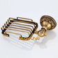 Solid Aluminum Wall-Mounted Antique Brass Soap Basket – Stylish Bathroom Soap Dish Holder for Modern or Vintage Bathrooms