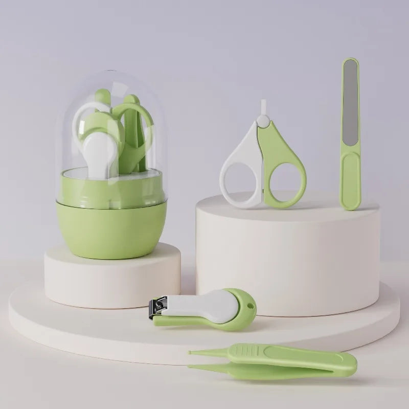 Newborn Baby Nail Scissor Baby Nail Care Tool Kid Safe Portable Nail Clipper Trimmer Tweezer with Box Children Manicure Kit
