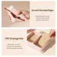 Portable Travel Soap Dish with Lid, Dual Compartment Silicone Drain Soap Box, Double Layer Waterproof Soap Holder with Drain Mat