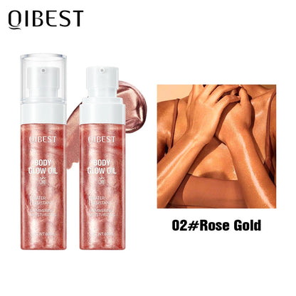Body Shimmer Oil Liquid Highlighter Long Lasting Sequin Illuminating Moisturizing Highlight Facial Contour Brightening Makeup