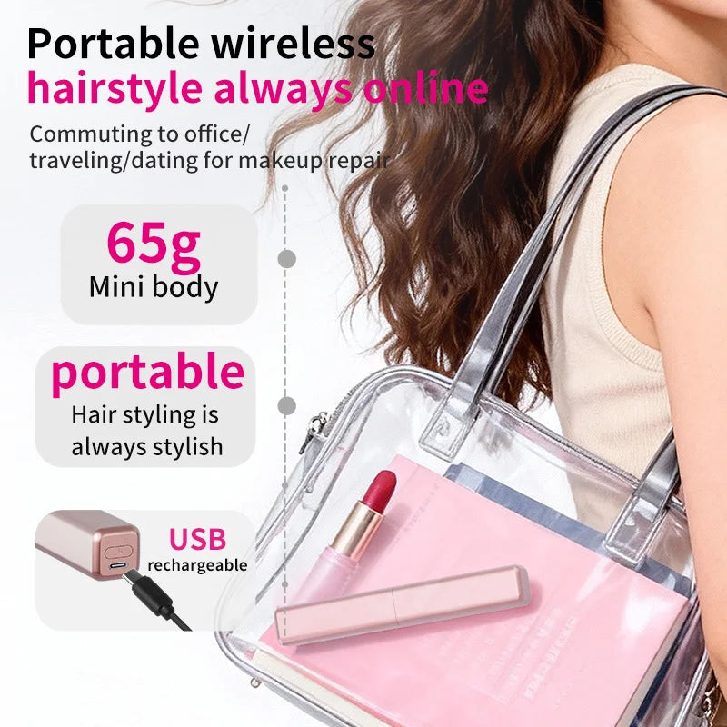 Bangs Comb Mini Straight Hair Comb Wireless Charging Portable Curling Iron Portable Styling Electric Comb Does Not Hurt Hair