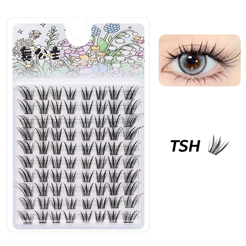 DINGSEN 10 rows Individual Eyelashes Wholesale 10-12mm Cluster Lashes Natural Anime False Kake Eyelashes Extension Makeup
