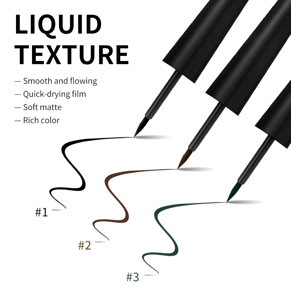 Waterproof Eyeliner Pen Matte Liquid Eyeliner 17H Long Wear Sweat Proof Smudgeproof Stain-free Ultra-fine Liquid Cosmetics