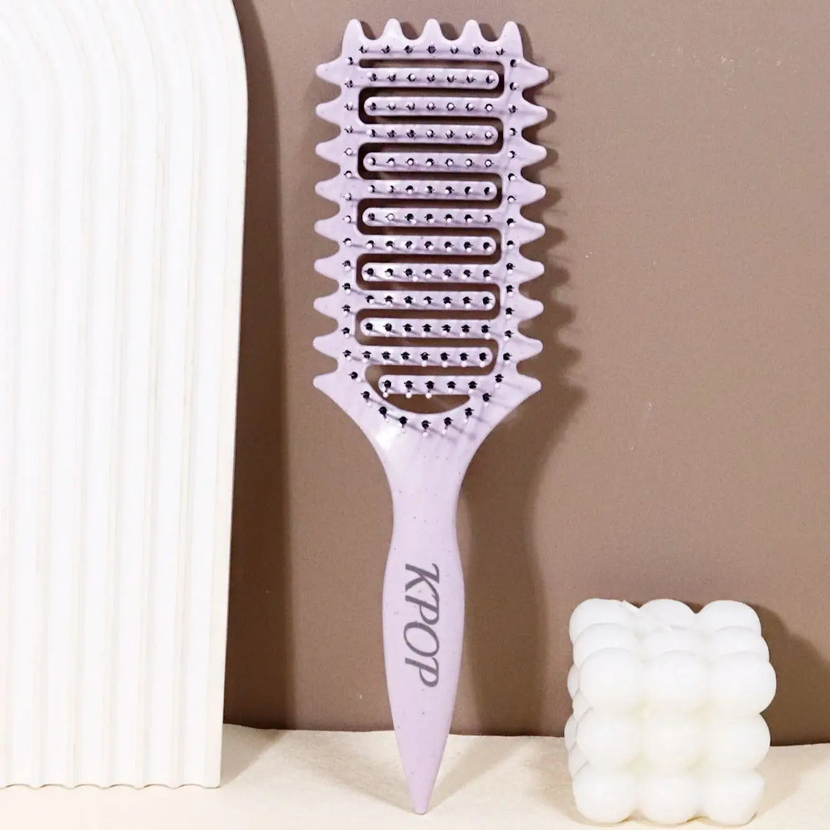 KPOP Curling Brush - Nylon bristles and ABS handle for creating curly hair styling Special for real hair wigs