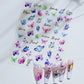 1PC 5D Macaron Flower/Fruit Nail Charms Sticker Embossed Bear/Rabbit/Letter Nails Slider Decals Summer Adhesive Manicure Decor&Y