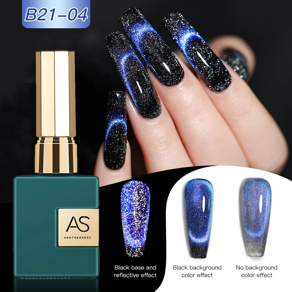 AS 15ml Cat Eye Nail Gel Polish 9D Shiny Magnetic Gel Polish Galaxy Effect Nail Gel Soak Off Manicure Varnish Need Black Gel