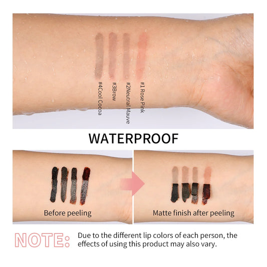 4colors Highly Pigmented Lip Liner Tattoo Matte Peel Off Enhance Lip Liner Lasting Lip Stain Waterproof Transfer-proof Lipstick