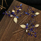 Vintage Blue Rhinestone Hair Comb Wedding Hair Accessories Bridal Hair Clip Headpiece Jewelry Bride Tiara Hair Ornament Gift