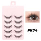 DINGSEN Fake Eyelash Anime Lashes 5 Pairs Little Devil Eyelashes Natural Daily Makeup Manga Eyelashes Clear Band Eyelashes