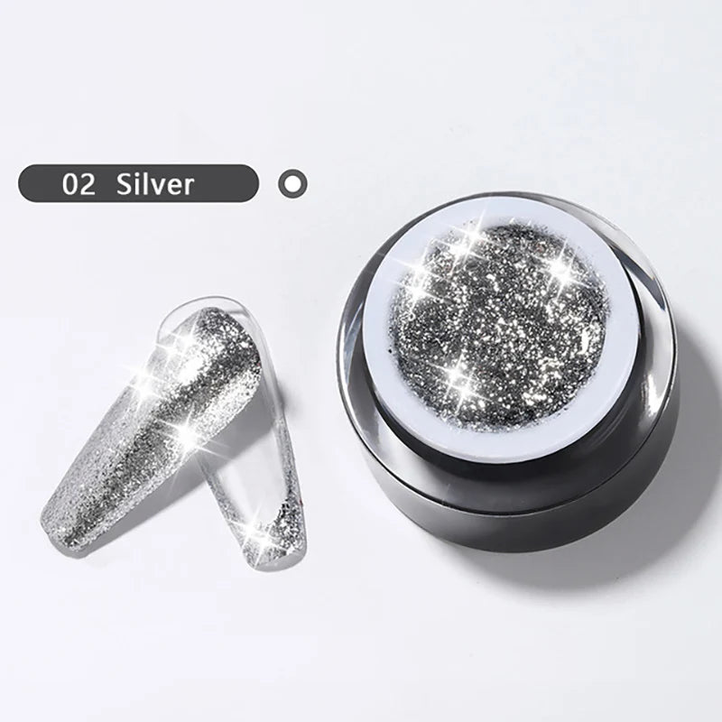 Vendeeni 4 Colors High Flash Gel Nail Polish Hybrid Glitter UV Soak off Gel Varnish Shiny Platinum Painting Nail Art Gel Lacquer