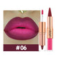 2IN1 Tapered Tip Lip Liner & Lipstick Gradient & Velvet Matte Finish Pearly Waterproof Non Stick Cup Liquid Lip Color Makeup Set