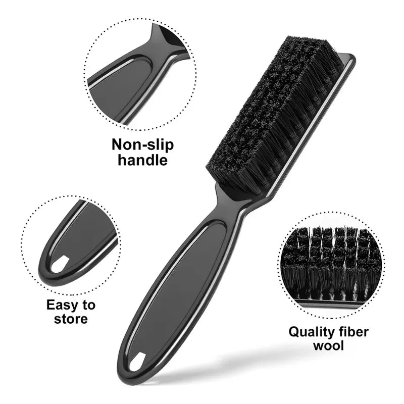 Soft Hair Cleaning Brush Set Barber Neck Duster with Plastic Handle Hairdressing Carving Shape Head Cleaning Tool