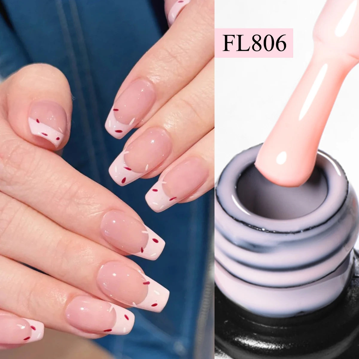 FOUR LILY 10ML Nude Pink Rubber Base Gel Nail Polish Milky White Color Semi Permant Soak Off UV LED Self-leveling Gel Varnishes
