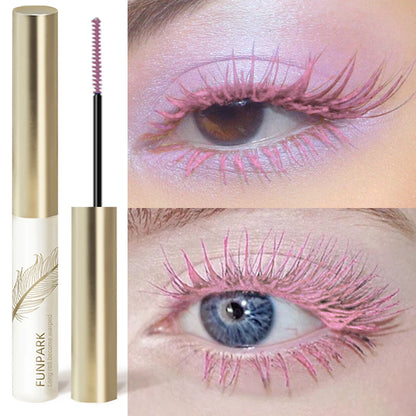 10-Color Ultra-fine Brush Mascara Strong and Lasting Content and Length, Waterproof Prolonged Eye Lash Makeup Black Red Purple