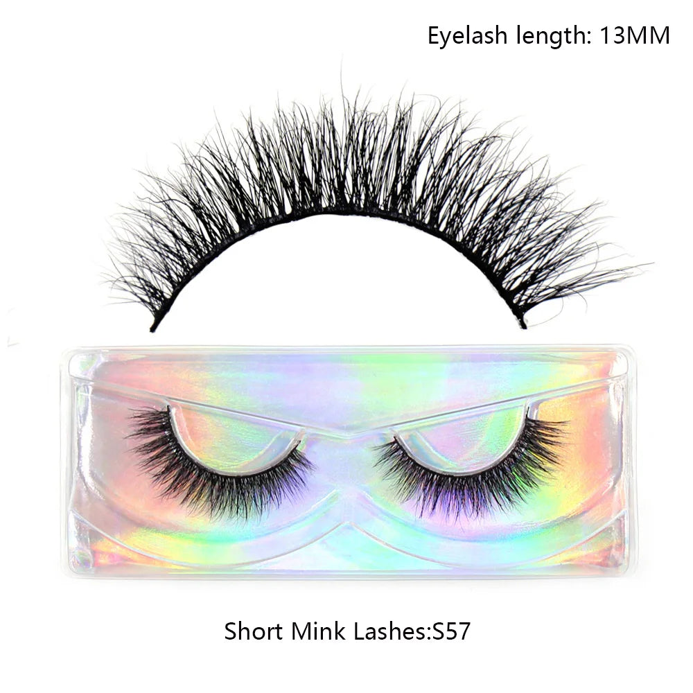 LEHUAMAO Maquiagem Short Natural Soft Mink Lashes Volume Fluffy Wispy Lashes 12mm-15mm False Eyelashes Eyelash Extensio Makeup