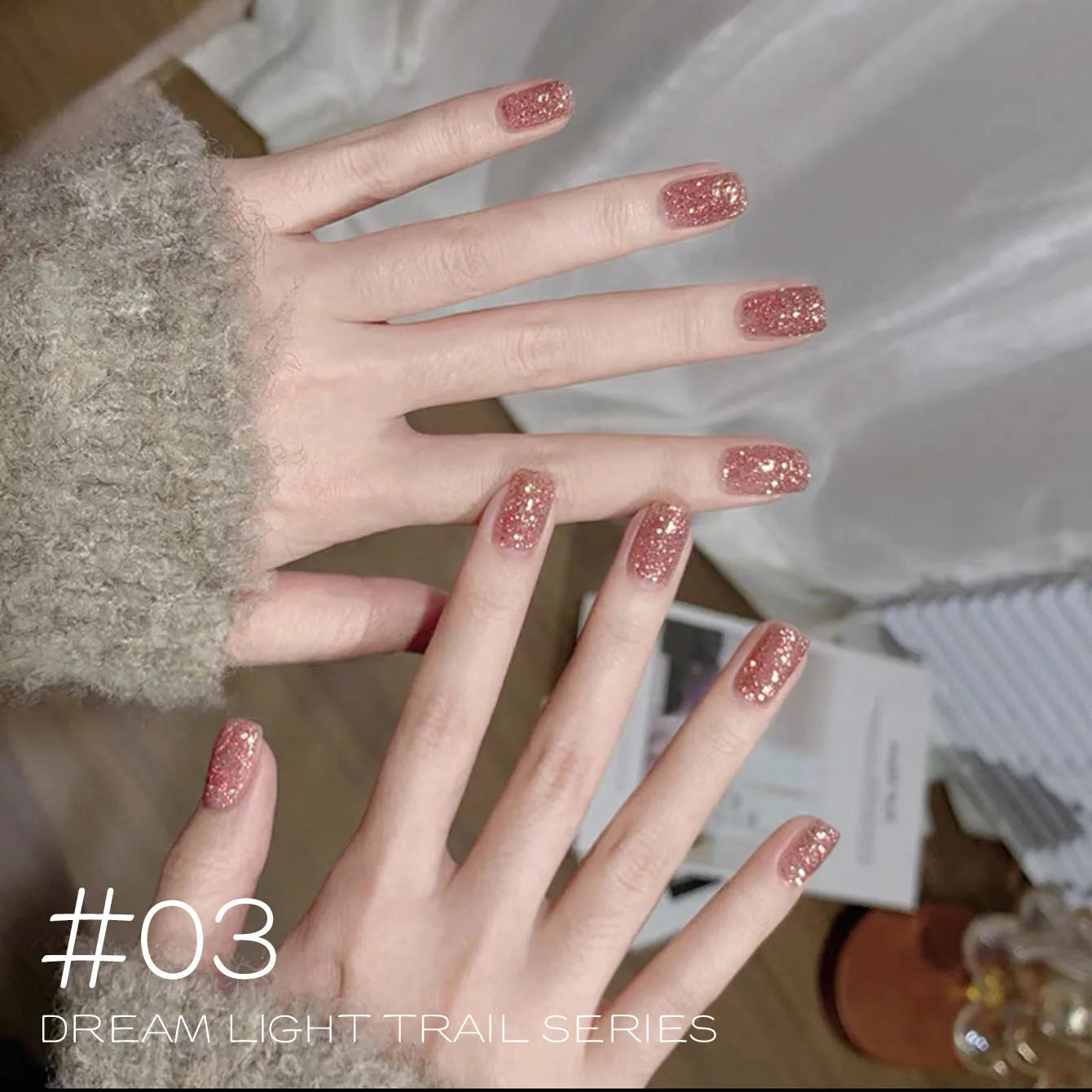 MIANEL 1-12PCS Star-chasing Moon-chasing Gel Nail Polish 2026 Popular Whitening Strobe Sequin Flashing Nail Polish White Nails