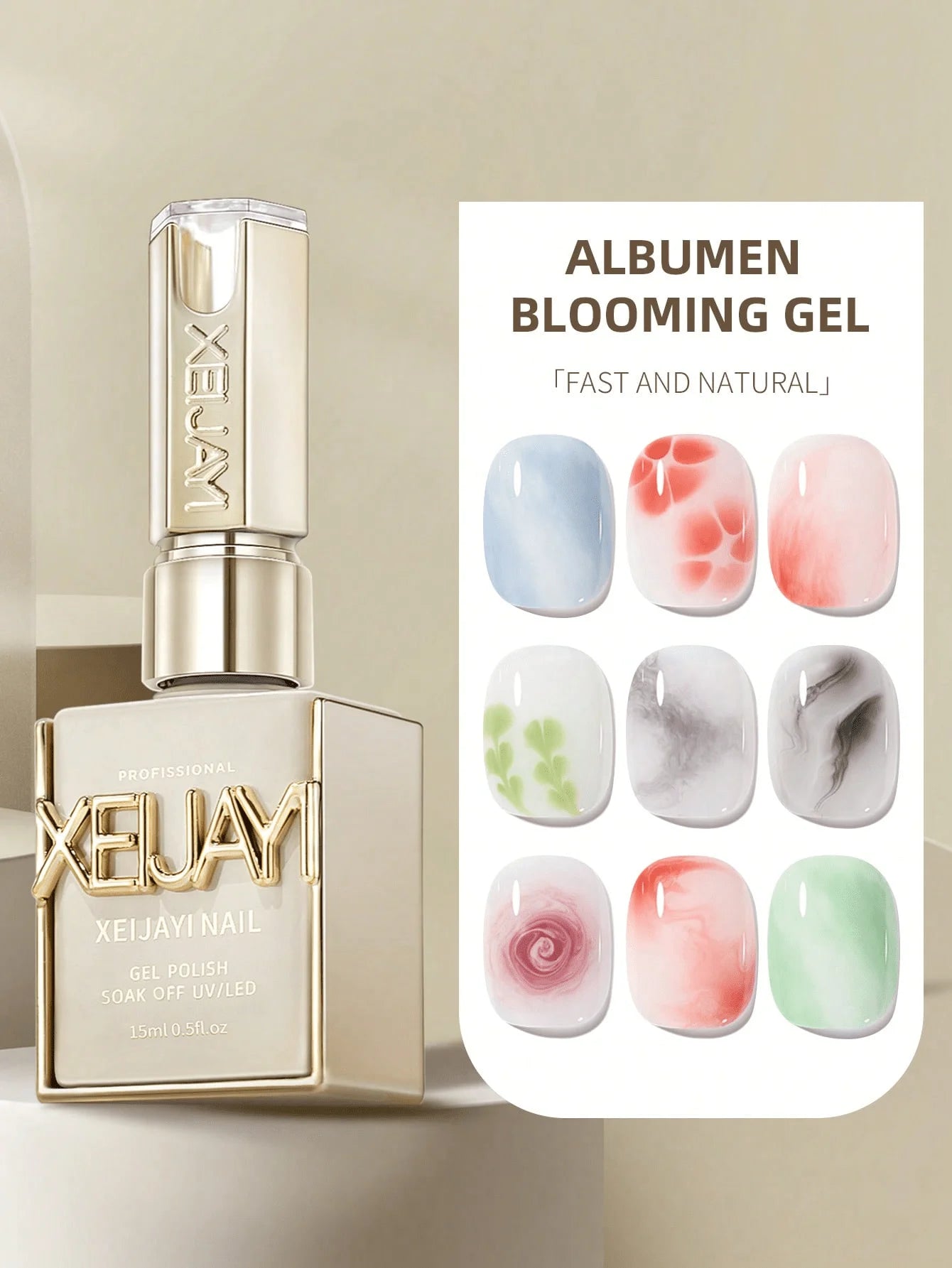 15ml Albumen Blooming Glue Nail Art Transparent Flowering Gel Gradient Flowering Effect Nail Polish Soaked Smudged NailGlueUVGel