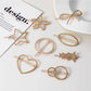 Triangle Moon Hairpin Fashion Women Metal Frog Clip Word Clip Elegant Star Round Barrette Alloy for Ladies Hair Accessories